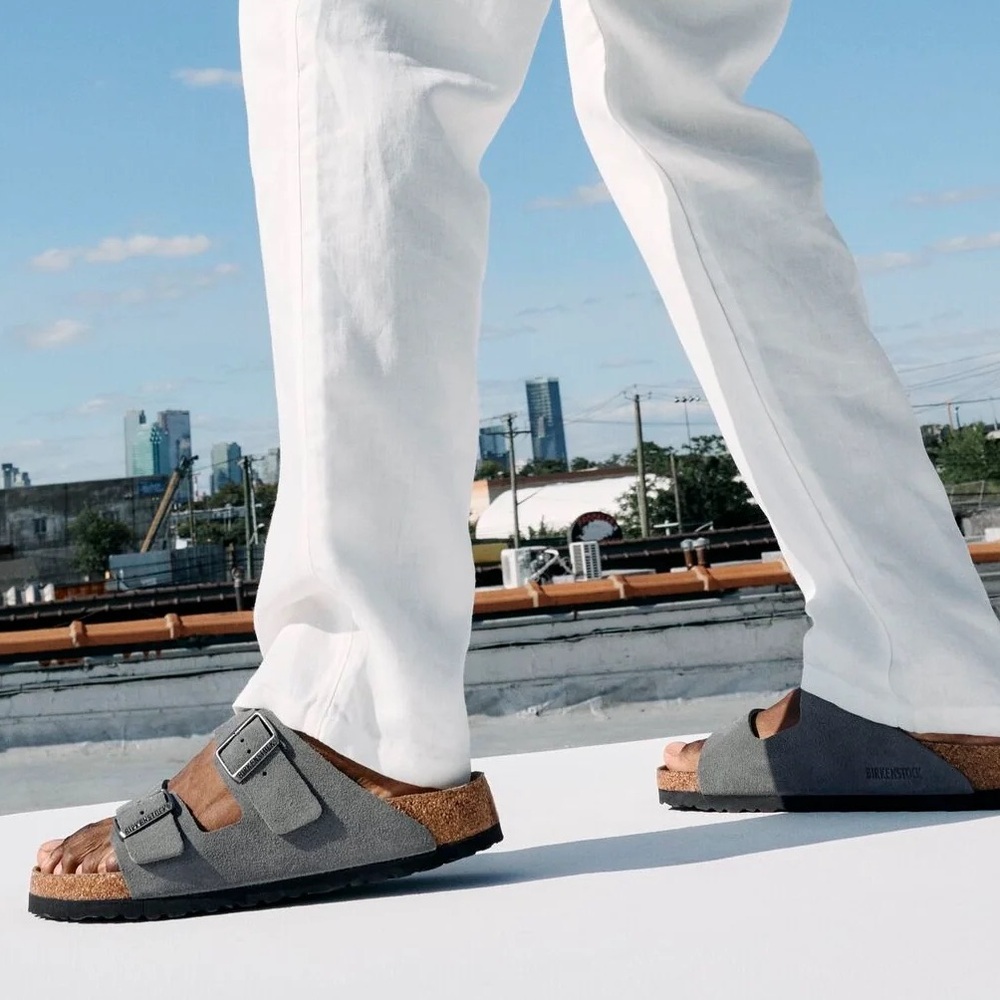 Birkenstock Basalt Grey Leather Sandals